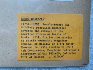Historic Revolutionary War Henry Dearborn Clipped Signature 3