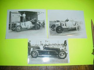 3 Vintage Race Car Photos Wilson & Sullivan Bob Carry Miller Spl 1932 Oakland Sp