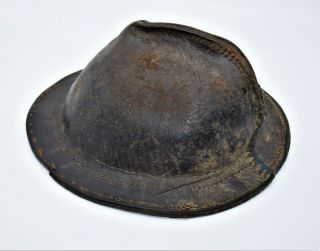 Antique Military tar leather hat helmet Revolutionary war - 1812,  American navy 3