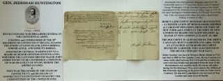 Revolutionary War General Andre Spy Colonel 20th Ct Treasurer Document Signed Vf