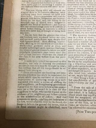 BOSTON MASSACRE - Revolutionary War - ENTIRE FRONT PAGE - 1770 London Newspaper 3