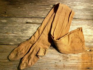 Revolutionary War Period Linen Long Stockings,  Hand Sewn,  Period Repairs