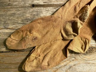 Revolutionary War Period Linen Long Stockings,  Hand Sewn,  Period Repairs 2