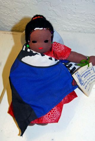 Vintage S.  A.  Ambassador Cloth Doll/handcrafted/south Africa/1990s/10 - 1/2”/used V