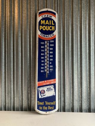 Vintage Mail Pouch Chewing Tobacco Thermometer 39x8.  5