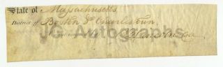 Benjamin Lincoln - American Revolutionary War - Authentic Autograph,  1801