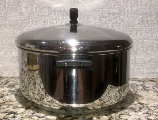 Vintage Farberware Stainless Steel Aluminum Clad 6 Qt Stock Pot w/ Lid USA Made 3