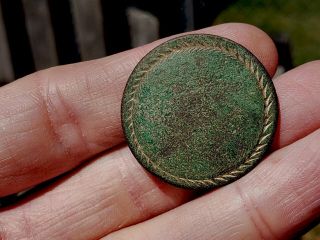 Rev War - Dug 18th Century Edge Designed Green Patina Dandy Button - 30mm