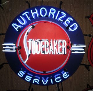 24 " X24 " Studebaker Authorized Service Us Auto Dealship Real Neon Sign Light