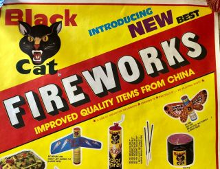 Vintage Black Cat Fireworks Advertising Poster Various Firecrackers 3