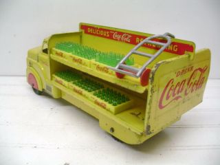 1950 ' S MARX PRESSED STEEL COCA COLA TRUCK WITH CASES & HAND TRUCK,  COKE 3