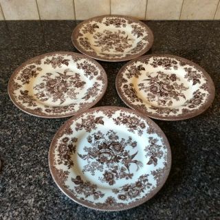 Set Of 4 Royal Staford Fine Earthenware Brown Salad Plates " Gi 86