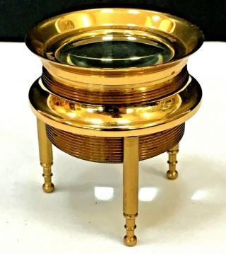 Vintage Brass Van Cort Instruments Desk Top Magnifying Lens Glass Map Loupe