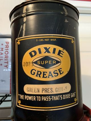 Vintage Dixie Motor Oil Grease - 5 Pound Can - Full