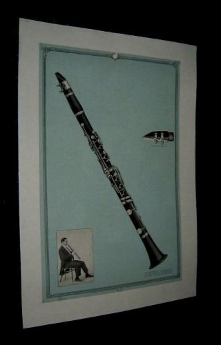 1931 Victor Talking Machine Clarinet Advertising Poster 10 Linenbacked
