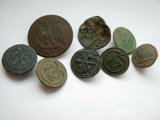 Echoes Of War 1812 - Set Of Relic Buttons From Way Of Grand Army,  Napoleonic War