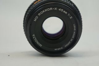 Vintage Minolta Md Rokkor - X 45mm 1:2 Lens Slr Camera