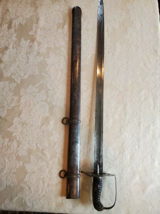 BRITISH 1796 PATTERN HEAVY CAVALRY TROOPER ' S SWORD,  SCABBARD 2