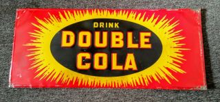 Very Rare 1939 Double Cola Embossed Metal Sign.  L@@k