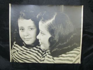 Glossy Press Photo - Vintage Black And White Photo Of Girl Looking In Mirror