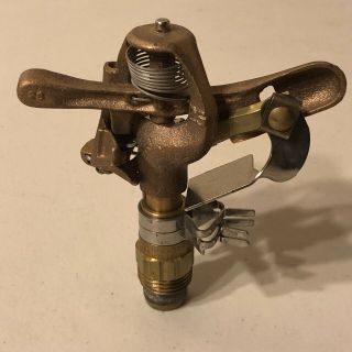 Vintage Brass Rain Bird Lawn Sprinkler - Model 25da,  Instructions Rare