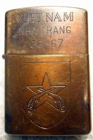 Vietnam War Zippo Lighter Nha Trang 66 - 67 Vintage