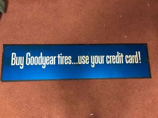 1970’s GOODYEAR Tires 2 Sided Metal Dealer Sign 48” Long 2