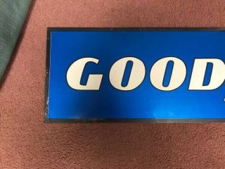 1970’s GOODYEAR Tires 2 Sided Metal Dealer Sign 48” Long 3