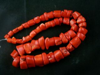 24 Inches Pure Large Tibetan Red Coral Beads Prayer Necklace Q101