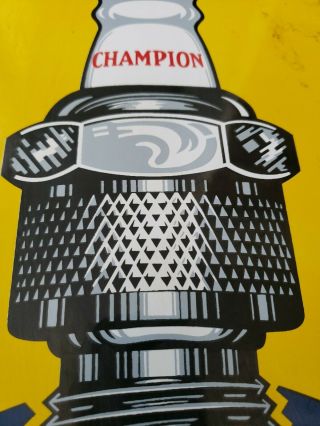 Vintage Champion Spark Plug Service Porcelain Sign Gas And Oil Dealership