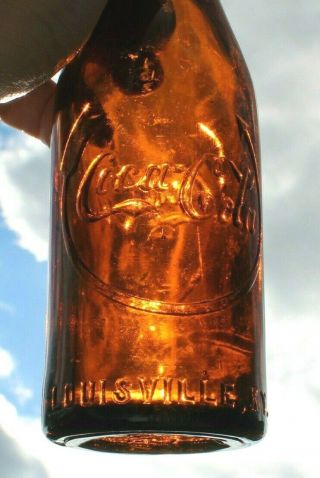 Rare Straight Side Amber Coca Cola Bottle " Louisville,  Ky