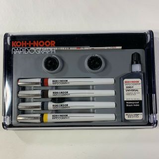 Vintage 1984 Koh - I - Noor Rapidograph Pens - Set 3165 - Sp4