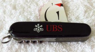 Victorinox Black Climber ' UBS Logo ' Swiss Army Knife,  GOOD, 3