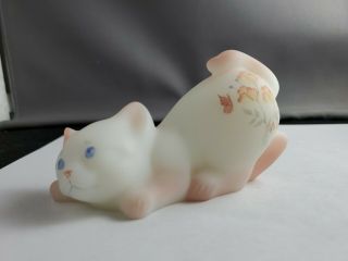 Vintage Fenton Hand Painted Frosted Cat