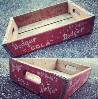 Very Rare Vintage 1960 Dodger Cola Wood Soda Crate