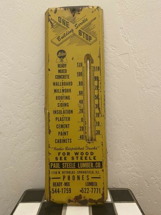 Paul Steele Lumber Co Thermometer 5”x16”