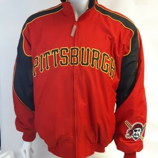 Vintage Red Pittsburgh Pirates Majestic Mlb Baseball Insulated Windbreaker Coat