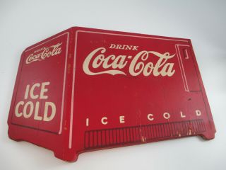 Coca - Cola Kay Display Wood Masonite Red Cooler Wall Hang Sign 1940s Rare