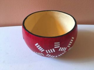Import - Kenyan Handmade African Art Calabash Gourd Bowl - For Home Decor Or Use