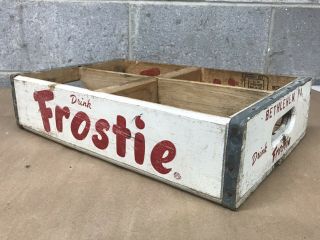 Rare Vintage Drink Frostie Root Beer Beverages Soda Wood Crate Bethlehem Pa (a)