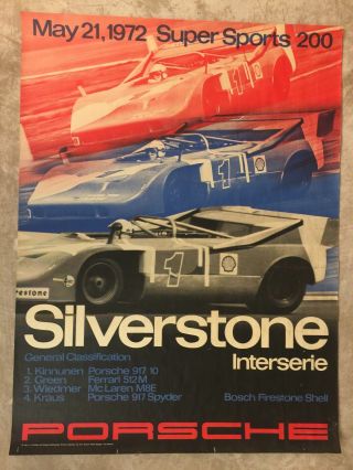 1972 Porsche 917 - 10 Turbo Silverstone Ss 200 Victory Showroom Poster Rare Vg