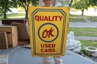 Large Quality Ok Cars Chevrolet Chevy Dealership Gas Oil 36 " Metal Sign