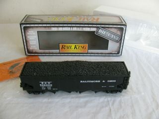 Vintage Mth Rail King Die - Cast Baltimore & Ohio 4 - Bay Hopper Car W/ Coal Load Ex
