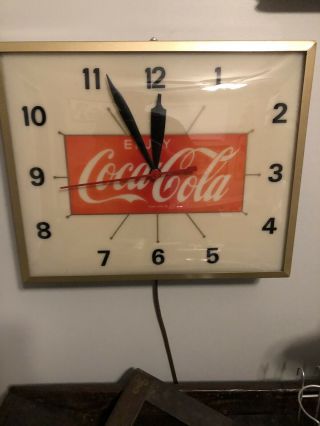 1950s Vintage Cocacola Advertising Pam Clock Sign