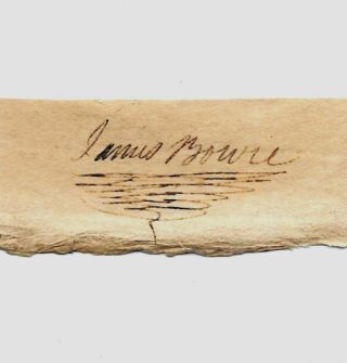 James Jim Bowie Alamo Battle Autograph Reprint On Period 1830s Paper