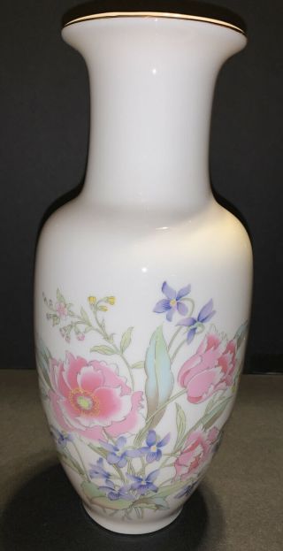 Vintage Japanese Fine China Floral Tall Vase,  Porcelain Flower Vase