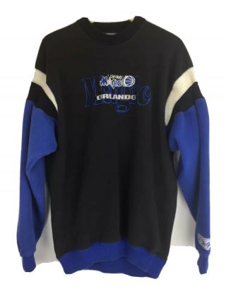 Vtg Orlando Magic Crewneck Sweatshirt By The Game Men’s Sz 2xl Black Pullover