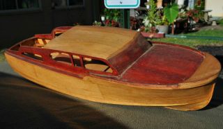 Vintage Boat Model Balsa Wood Chris Craft 46ft Cruiser Unfinished