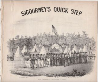 1837 SHEET MUSICK SIGOURNEY ' S QUICK STEP ENGLAND GUARDS CAMP AT WOBURN MA 2