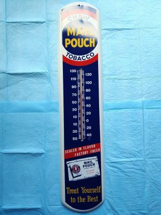 Mail Pouch Thermometer 39 " X 8.  5 " No Rust